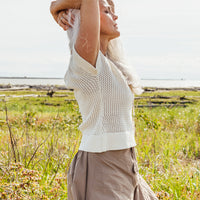 The Open Knit Sweater Vest in Organic Cotton - 2 Large Left!