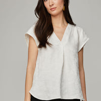 The Georgia Linen Jacquard Blouse