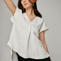 The Georgia Linen Jacquard Blouse