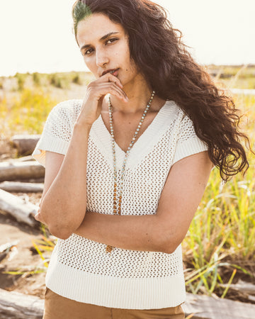The Open Knit Sweater Vest in Organic Cotton