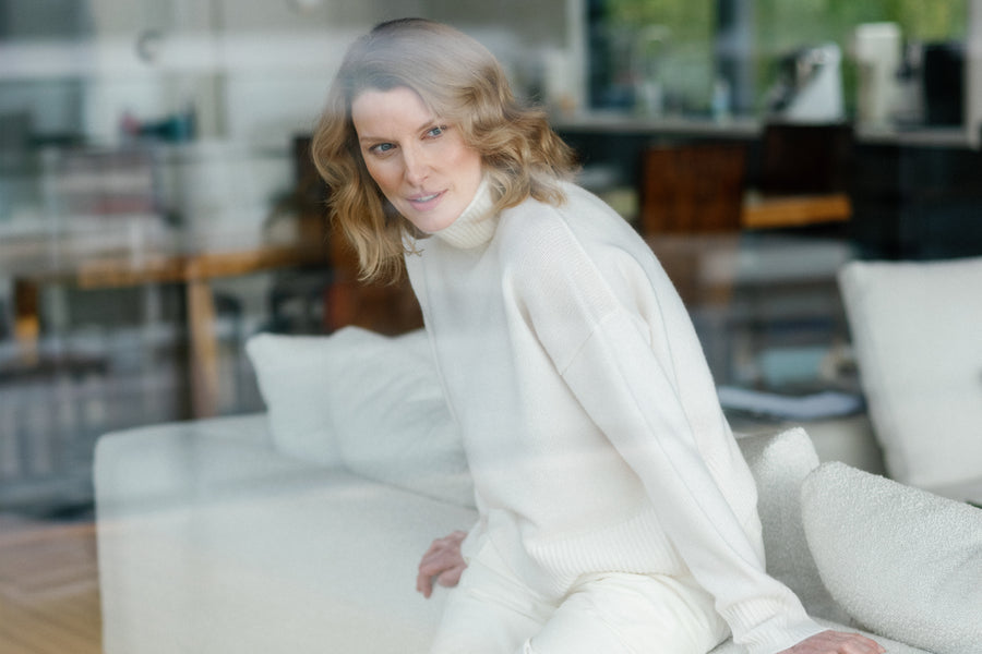 The Corduroy Pant in Winter White Organic Cotton