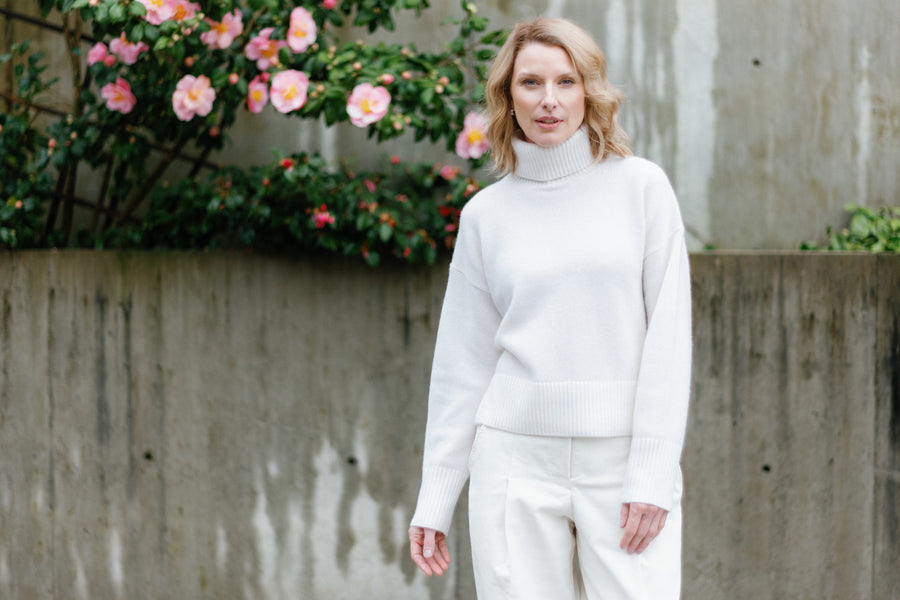 The Corduroy Pant in Winter White Organic Cotton
