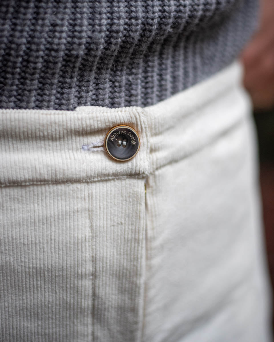 The Corduroy Pant in Winter White Organic Cotton