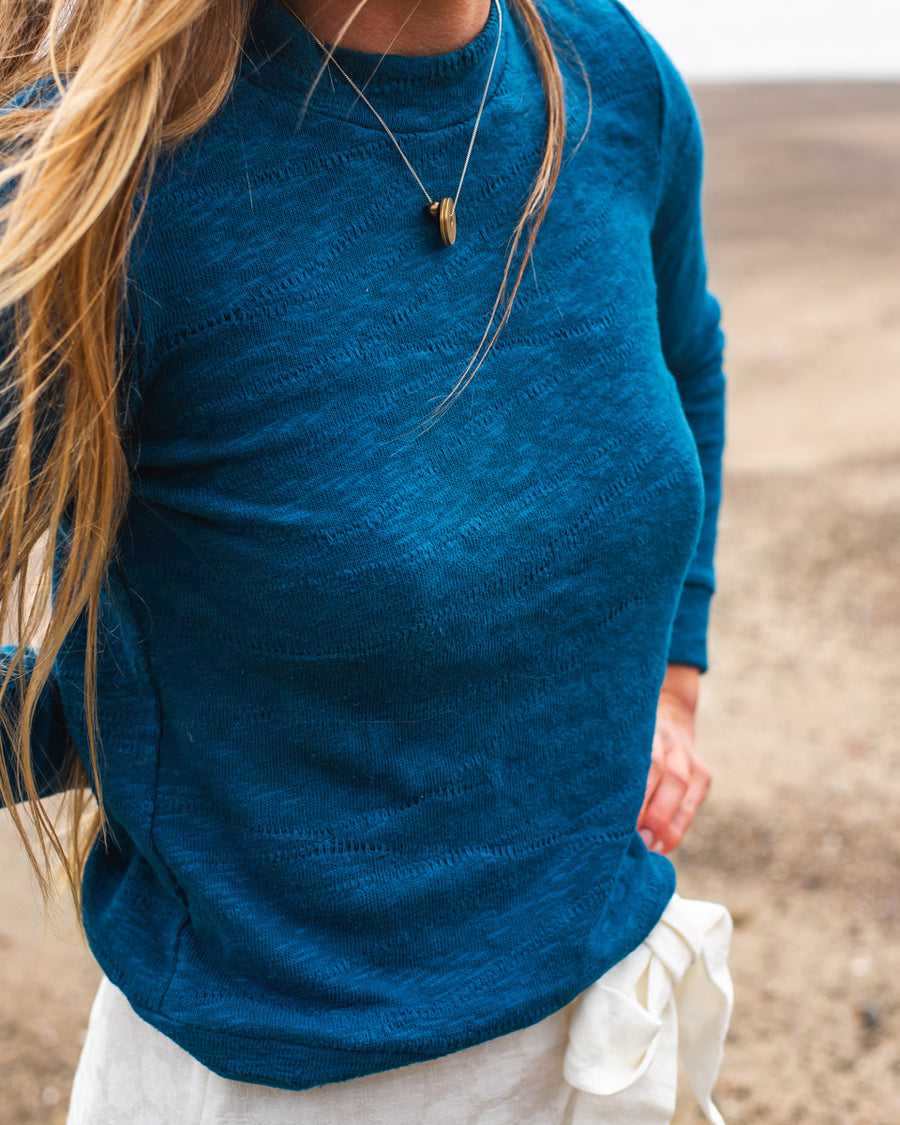 The Intertidal Zone Sweater in Organic Cotton - Blue sold out